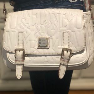 White leather crossbody purse